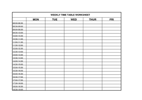 Time Management Chart Template