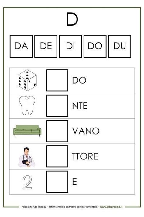 Tabella Delle Sillabe Artofit