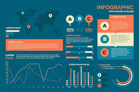 Infographie Design Plat Avec Des Couleurs R Tro Vecteur Gratuite