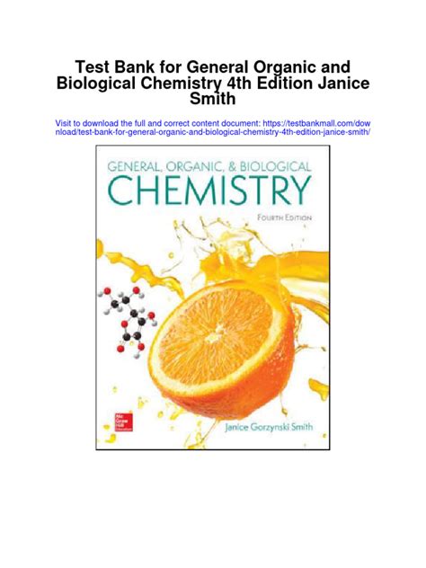 Test Bank For General Organic And Biological Chemistry 4th Edition