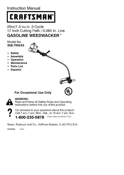 Craftsman 26 5 Cc Weedwacker 4 Cycle Manual