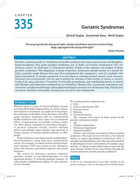 (PDF) Geriatric syndromes