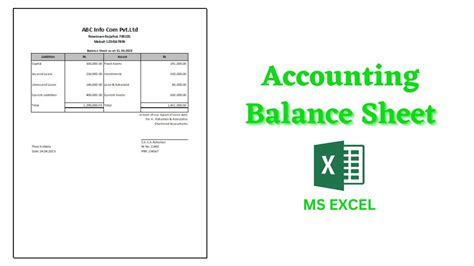 How To Create Balance Sheet In Microsoft Excel Accounting Balance Sheet In Excel Youtube