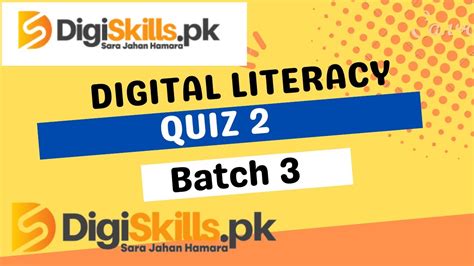 Digiskills Digital Literacy Batch Quiz By Zamatv Youtube