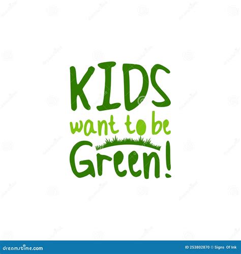 Go Green Slogan And Quote For Kids Clipart Stock Vector Illustration