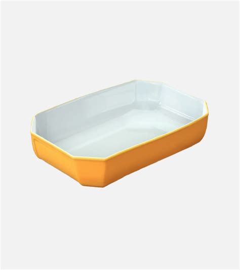 PLAT A FOUR RECTANGULAIRE EN VERRE PYREX JAUNE 3 2LTS