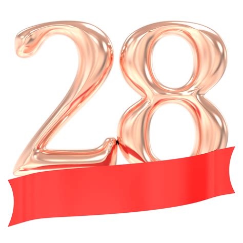 Happy Anniversary 28 Years 3d Rendering 45496690 PNG