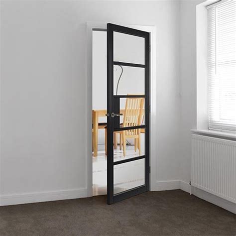 Metro Black Clear Glass Industrial Style Internal Door Jb Kind