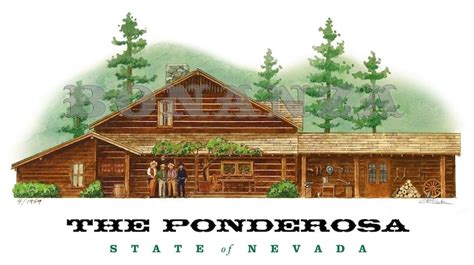 Bonanza, the Ponderosa Ranch Art Print 70 Signed by Artist - Etsy