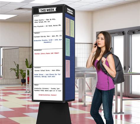 Rotocube Free Standing Rotating Whiteboard Bulletin Tower