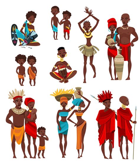 African People Clothing Flat Icons Collection 472225 Vector Art at Vecteezy