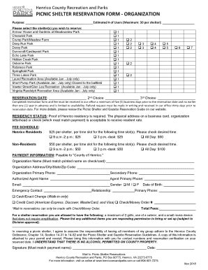 Fillable Online Henrico County Recreation And Parks Fax Email Print