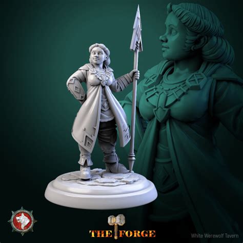 3d Printable Dwarven Female Warriors Set 6 Miniatures 32mm Pre