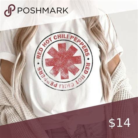 Red Hot Chili Peppers Distressed Outlined Asterisk Logo T Shirt In Red Hot Chili Peppers