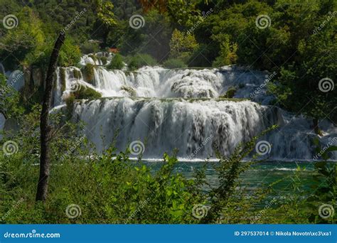 Waterfall, Water Cascade on the River Stock Photo - Image of plants, flora: 297537014