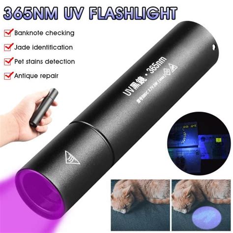 Nm Lampe De Poche Portable Uv Lumi Re Noire Rechargeable Pour