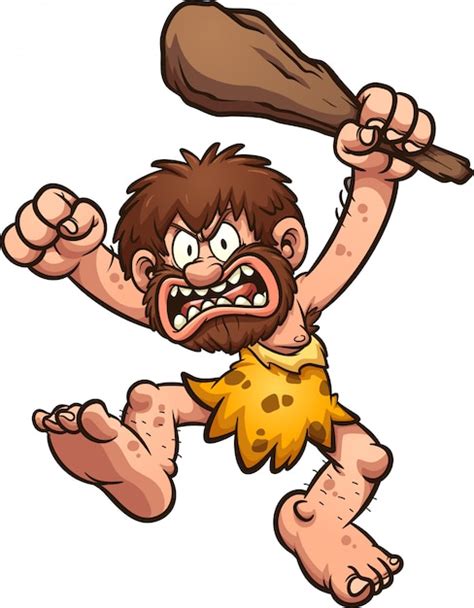 Premium Vector | Angry caveman illustration