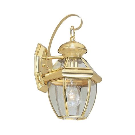 Shop Livex Lighting Monterey 12 5 In H Polished Brass Outdoor Wall Light At