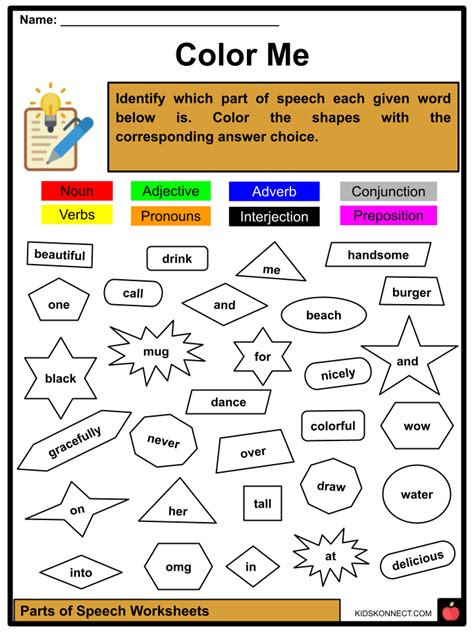 Parts Of Speech Facts And Worksheets Examples And Definition Worksheets Library