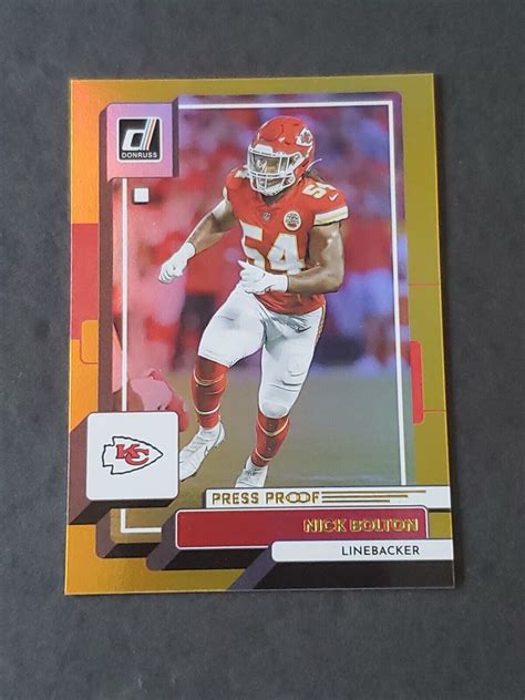 Nick Bolton Donruss Premium Gold Press Proof Kansas City