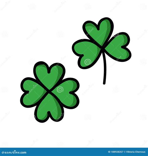 Clover Doodle Icon, Vector Color Line Illustration Stock Illustration ...