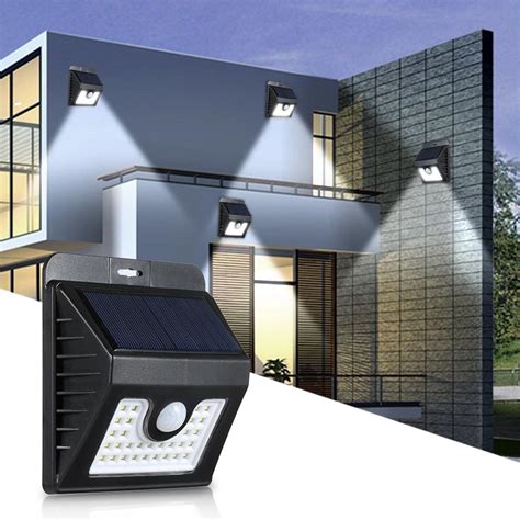 Pcs Led Solar Power Pir Motion Sensor Wall Light Outdoor Garden Lamp