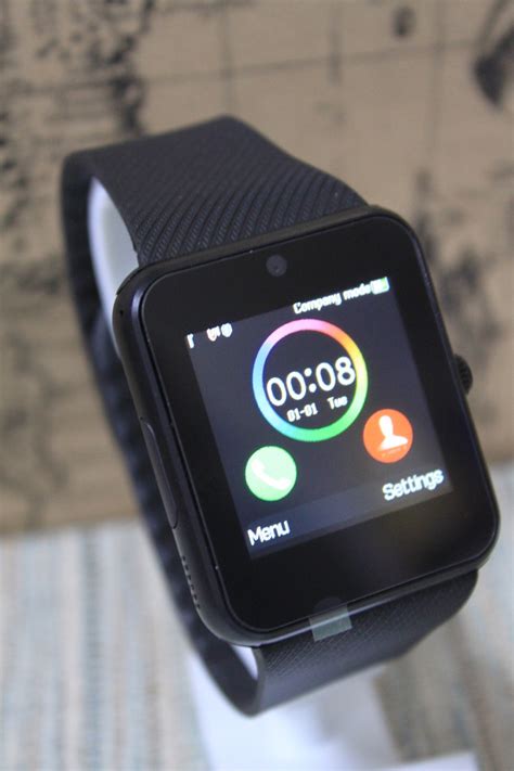 Умные Смарт-часы Smart Watch GT08 Черные в Черном Sim Карта с Камерой ...