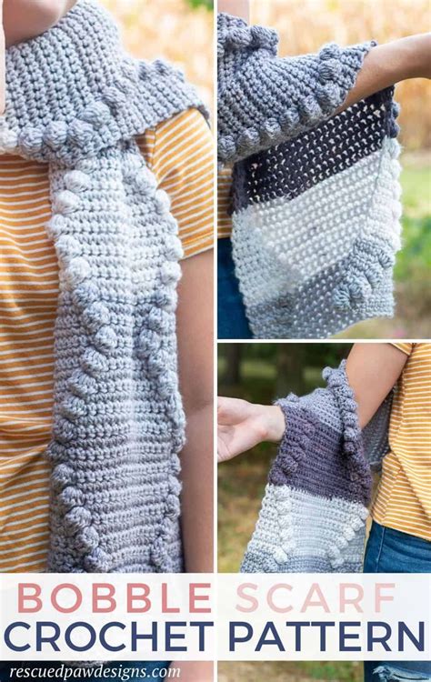 How To Crochet A Scarf With The Bobble Stitch Simple Scarf Crochet Pattern