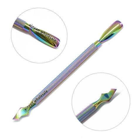 Rainbow Nail Cuticle Pusher Stainless Steel Two Sided Uv Gel Cuticle