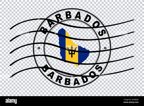 Map of Barbados, Postal Passport Stamp, Travel Stamp, Clipping path Stock Photo - Alamy