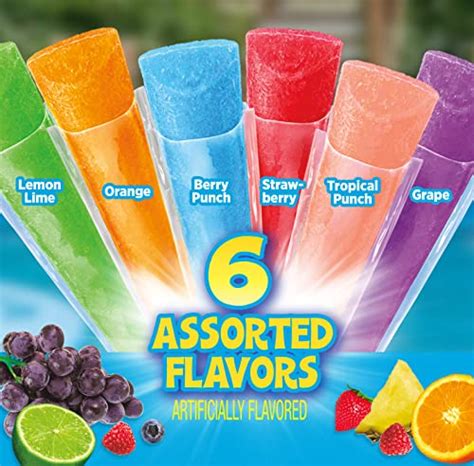 Pop Ice Popsicle Variety Pack Of 1 Oz Freezer Bars Assorted Flavors