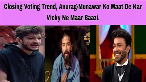 Bigg Boss 17 Closing Voting Trend Anurag Munawar Ko Maat De Kar Vicky