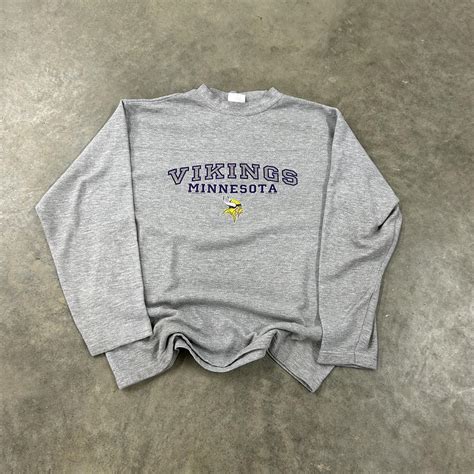 Vintage Minnesota Vikings Crewneck Size Large X Depop