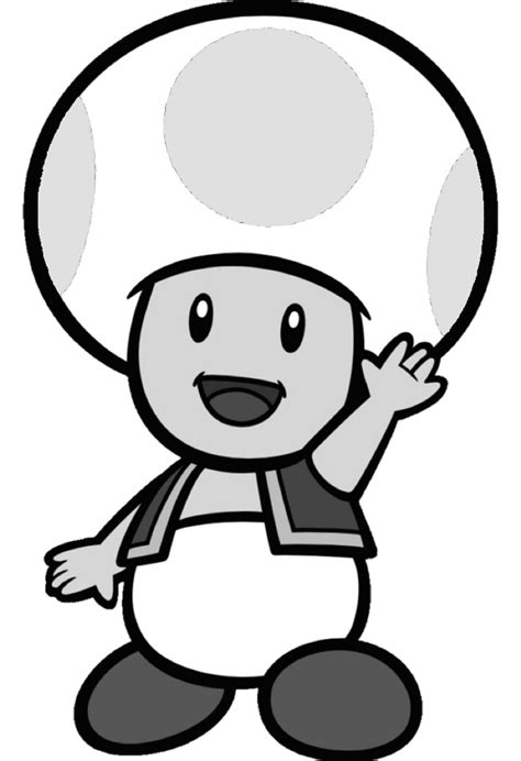 Super Mario Toad B And W 2d By Joshuat1306 On Deviantart