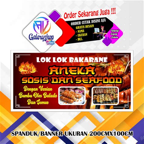 Jual Mmt Spanduk Banner Aneka Bakaran Sosis Dan Seafood Dll Ukuran