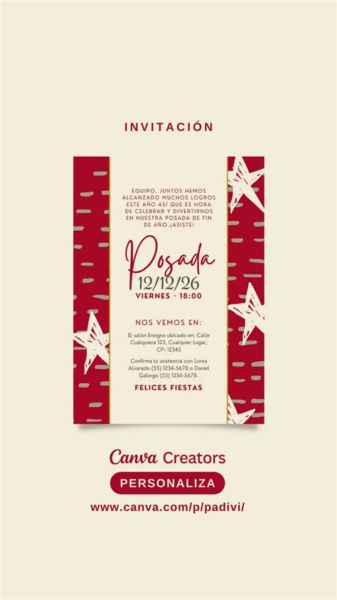 Plantilla Invitaci N Para Posadas Navide As Invitation Template