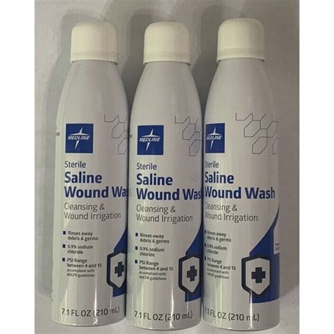 Other Lot 3 Medline Sterile Saline Wound Wash Wound Irrigation Ostomy