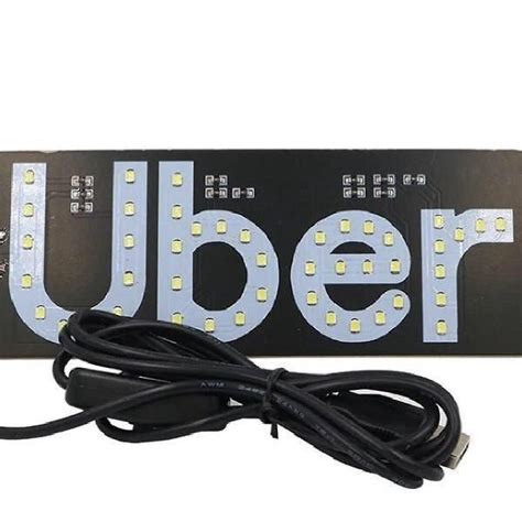 Placa Luminosa Sinalizadora Led Vermelho Usb Para Uber Em Promo O