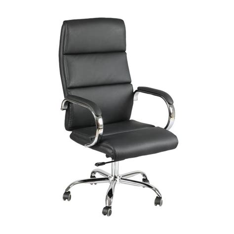 Reed Fauteuil De Bureau Simili Cuir Noir Et Chrome Altobuy Fr