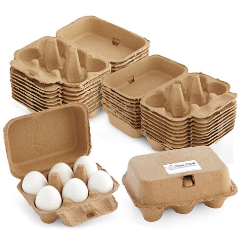 Pack Half Dozen Egg Cartons With Farm Fresh Egg Labels Reusable