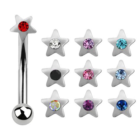 Piercing arcade acier chirurgical étoile strass