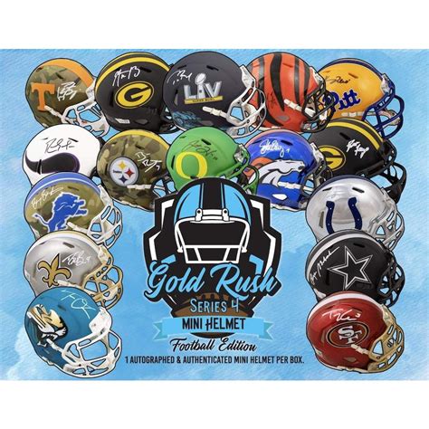 2022 Gold Rush Autographed Mini Helmet Football Edition Series 4 Box