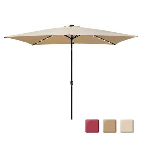 Sunrinx Ft Aluminum Market Tilt Patio Umbrella In Tan Mg Gou