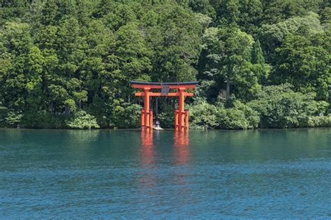 Premium Photo Torii Gate In Japanese Temple Gate At Hakone Shrine