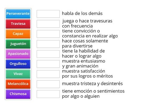 Adjetivos De Personalidad Match Up