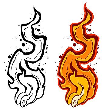 Flame Burning Bonfire Campfire Fire Heart Vector Art Passion Symbol