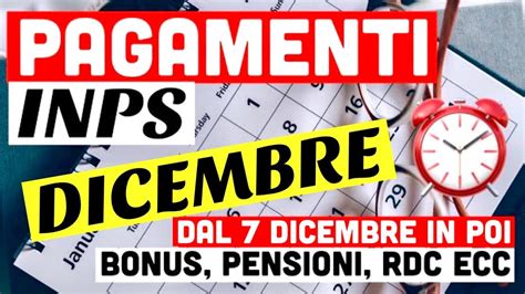 ⚠️ Ultimora 👉🏻 Nuovi Pagamenti Inps Dal 7 Dicembre In Poi Rdc Assegno Unico Ecc 📆💰 Youtube