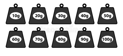 gram weight set isolated  white vector illustration stock