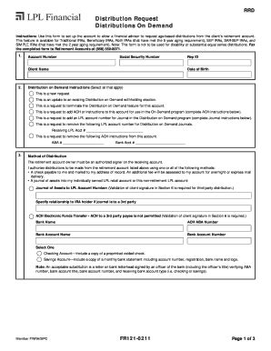 Fillable Online Distribution Request Distributions On Demand Zale