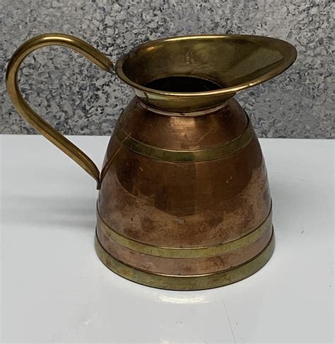 Vintage Peerage Copper And Brass Pitcher England 5 14 Personalized Ebay